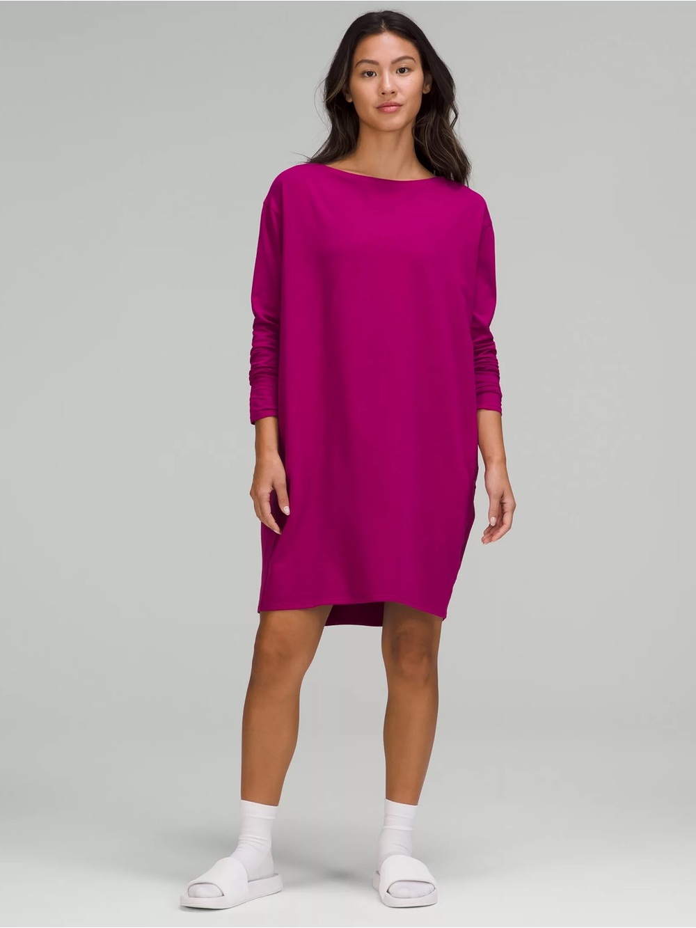lululemon athletica Long Sleeve Tunic Dress in Magenta - Picture 1 of 4